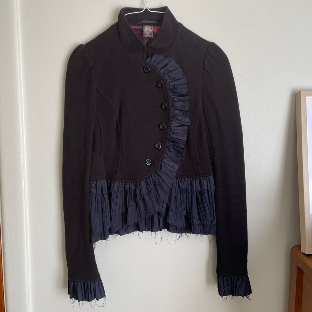 Free People Military Ruffles Ruffle Jacket - Picture 4 of 10